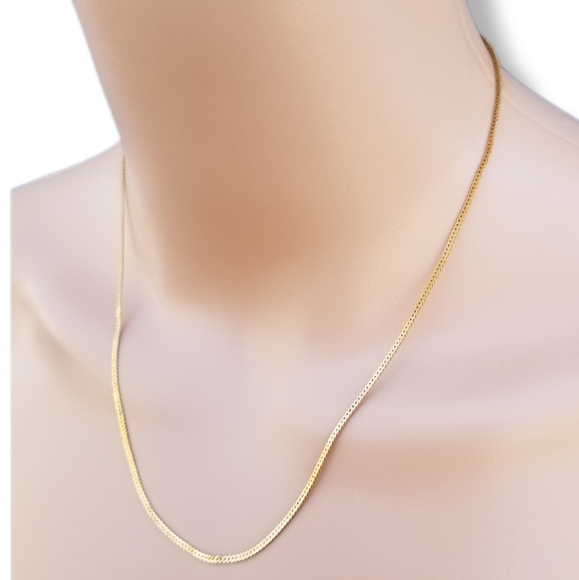CROWN TRIFARI 1960S GOLDPLATED HERRINGBONE CHAIN NECKLACE - Picture 2 of 7